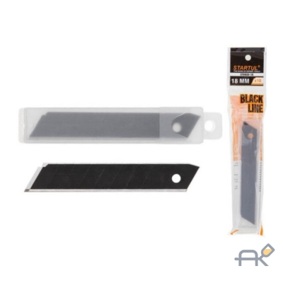 Лезвия сменные сегментированные 18мм 10шт BLACK LINE STARTUL (ST0920-18) (лезвие для ножа - цвет черный 7 сегментов) (ST0920-18)